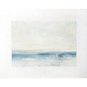 8x10 Original Oil Landscape Painting Abstract Blue Water Coastal Wall Art Signed